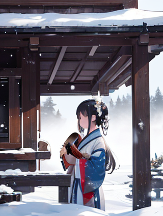 浅蓝色与多色搭配的绘画艺术